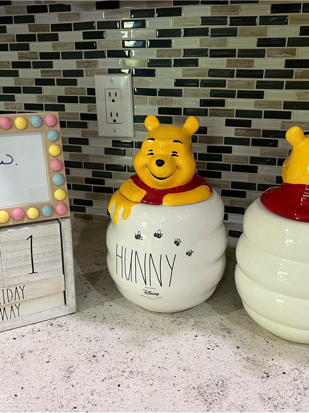 Disney Winnie the Pooh Hunny Jar - Yellow, Red & White